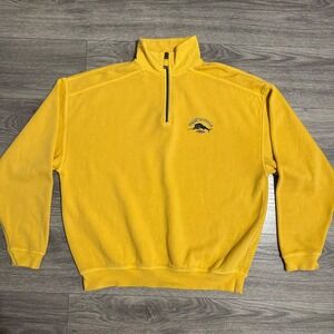 Tommy Bahama Relax Mens Yellow 100% Cotton Quarter Zip Pullover Sweatshirt L